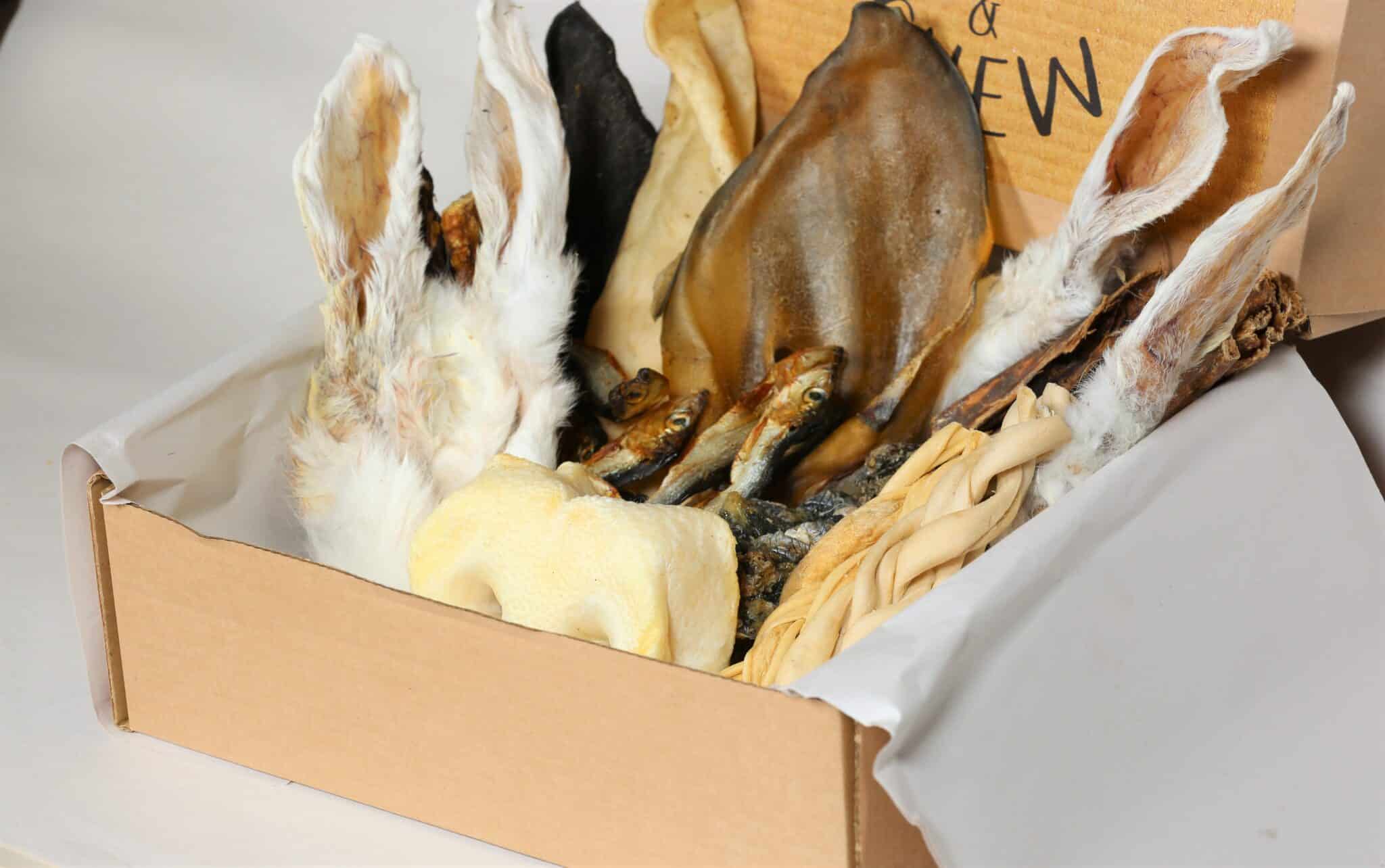 Sensitive Chomper variety dog treats box